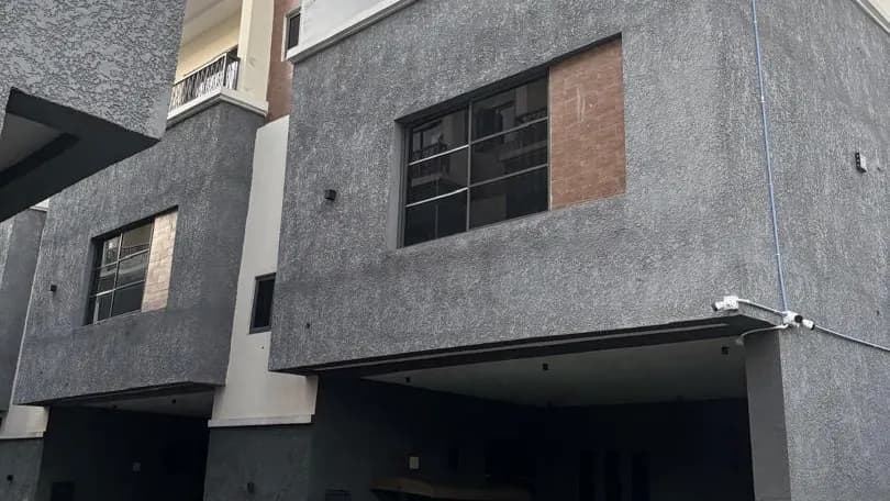 Gated terrace house exterior with CCTV at MJ's Haven Lekki